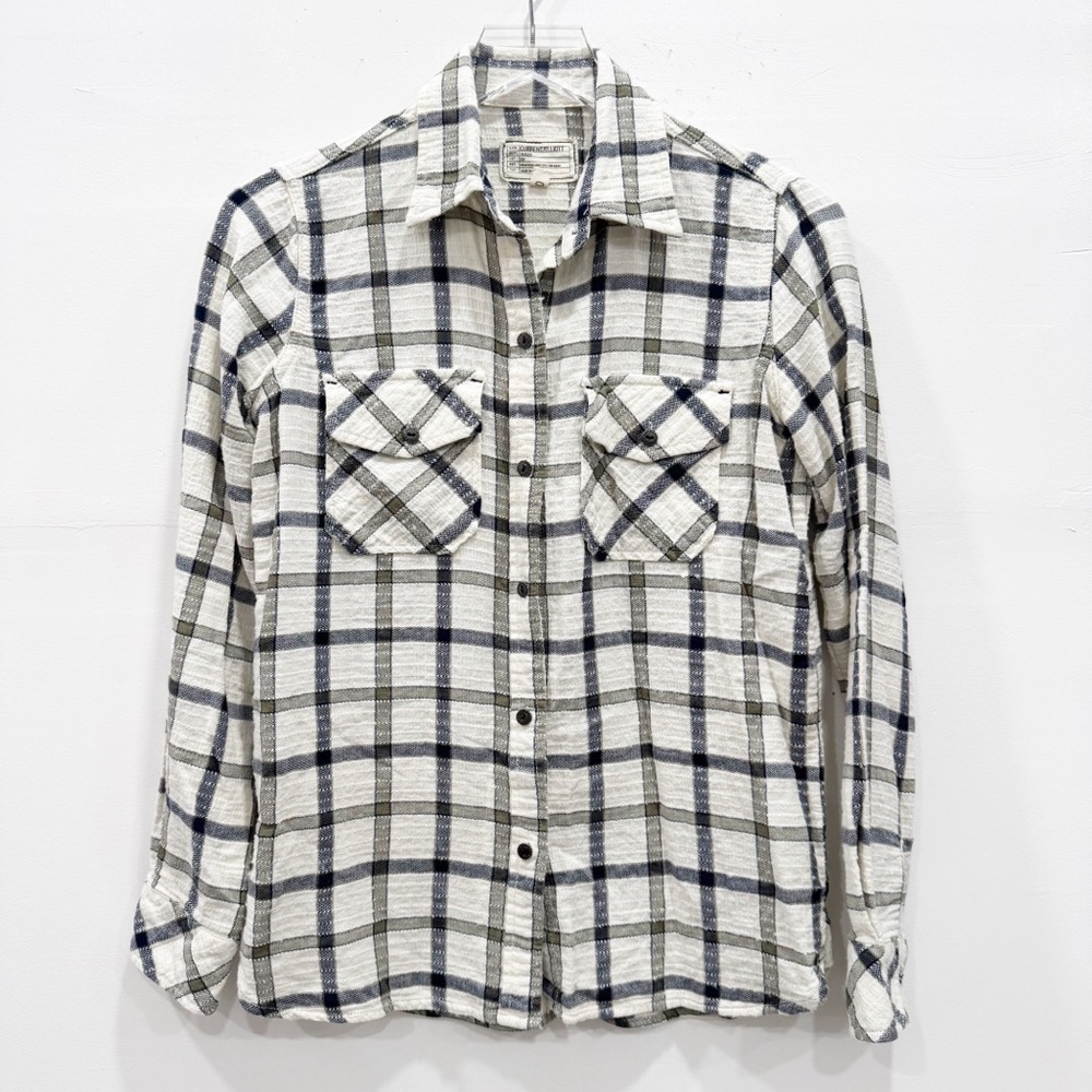 Current Elliott The Perfect Shirt Button Up Long Sleeve Plaid Cotton Fall